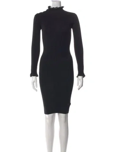 Pre-owned Pinko Turtleneck Knee-length Dress In Multi
