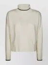 Pinko Falkland Pimped Neck Turtleneck Sweater In White