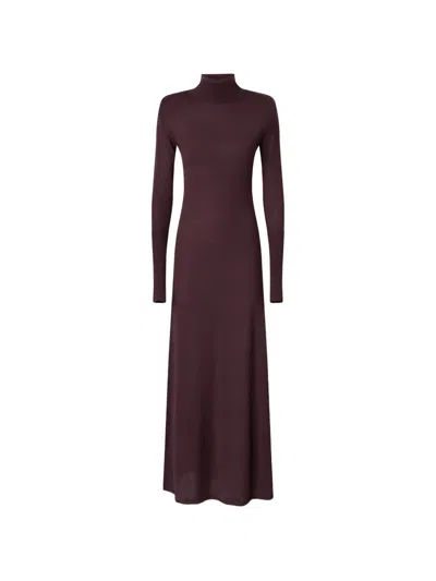 Pinko Turtleneck Maxi Dress In Brown