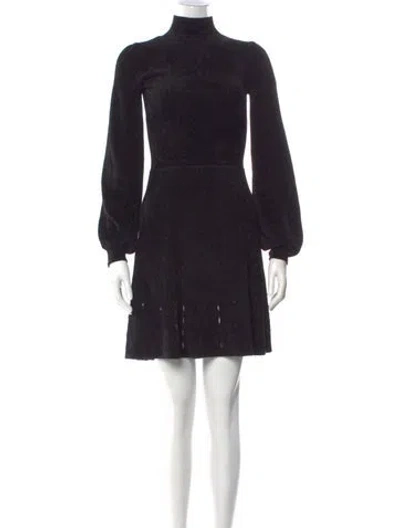 Pre-owned Pinko Turtleneck Mini Dress In Black