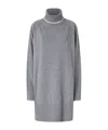 Pinko Short Wool And Cashmere Dress In Gray