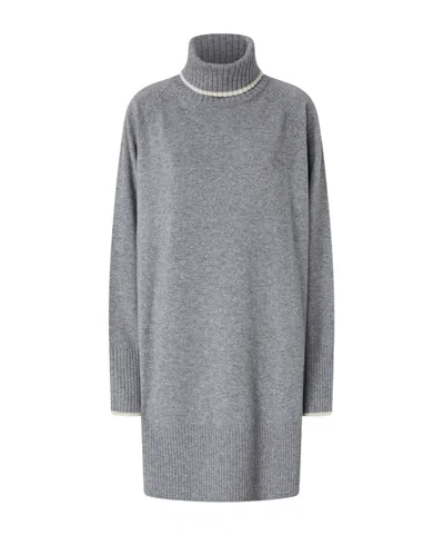 Pinko Turtleneck Mini Dress In Gray