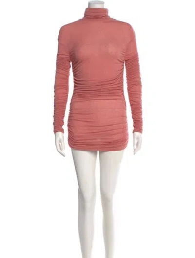 Pre-owned Pinko Turtleneck Mini Dress In Pink