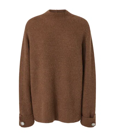 Pinko Turtleneck Sweater In Brown