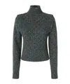 Pinko Knit Turtleneck With Cable Stitch In Gray