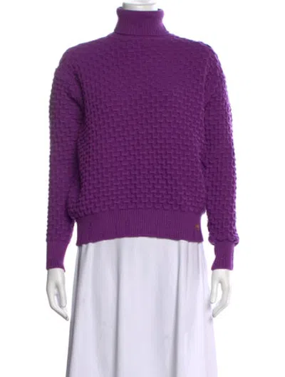 Pre-owned Pinko Turtleneck Sweater In Purple