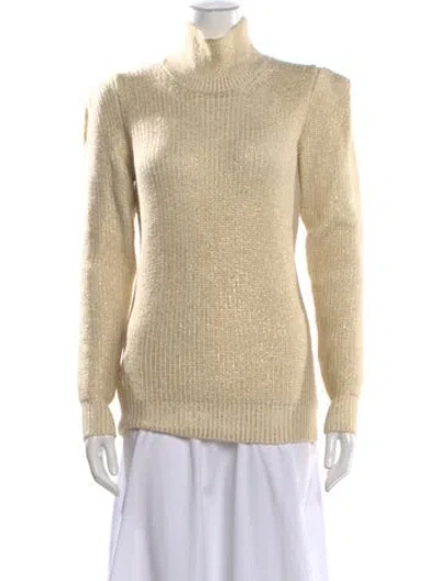 Pre-owned Pinko Turtleneck Sweater In White