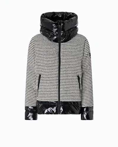 Pinko - Tweed And Nylon Down Jacket - 38 In Black