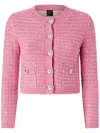 Pinko Tweed Cardigan In Pink