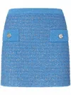 Pinko Miletto Knitted Mini Skirt In Blue