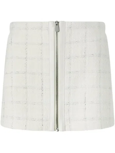 Pinko Tweed Mini Skirt In White