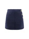 Pinko Tweed Miniskirt Gold-tone Buttons In Blue