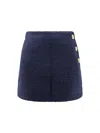 Pinko Tweed Miniskirt Gold-tone Buttons In Blue
