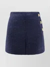 Pinko Tweed Miniskirt Gold-tone Buttons In Blue