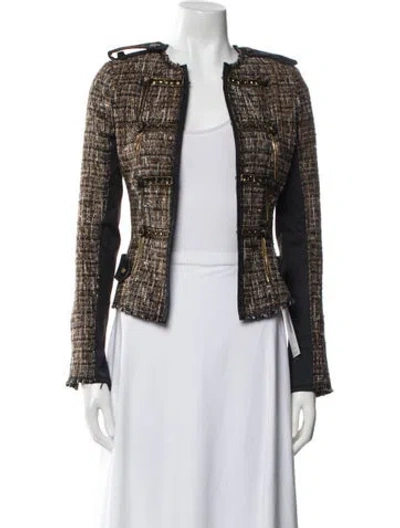 Pre-owned Pinko Tweed Pattern Evening Jacket In Multi
