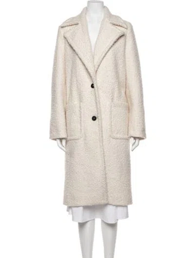 Pre-owned Pinko Tweed Pattern Faux Fur Coat In Neutral