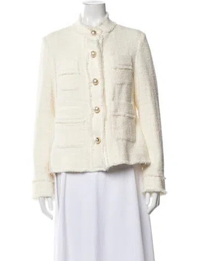 Pre-owned Pinko Tweed Pattern Jacket In Neutrals