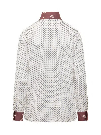 Pinko Twill Bandana Print Shirt In Bordeaux/rosso