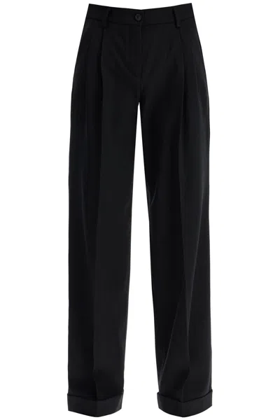 PINKO PINKO TWILL WIDE LEG TROUSERS IN PAL