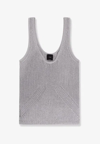PINKO U-NECK RIBBED TOP