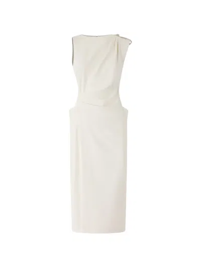 Pinko Ulysse Draped Embellished-shoulder Dress In Pattern