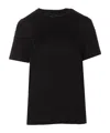 Pinko Cotton Under World Crew-neck T-shirt With Fringes In Black