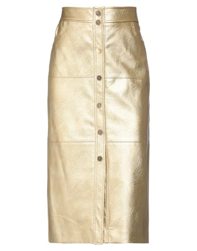 Pinko Uniqueness Midi Skirts In Gold
