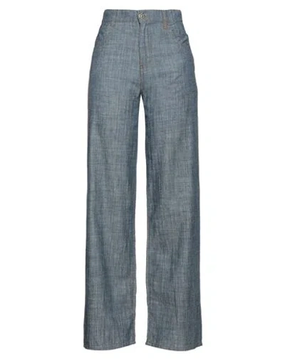 Pinko Uniqueness Woman Pants Blue Size 25 Cotton, Linen
