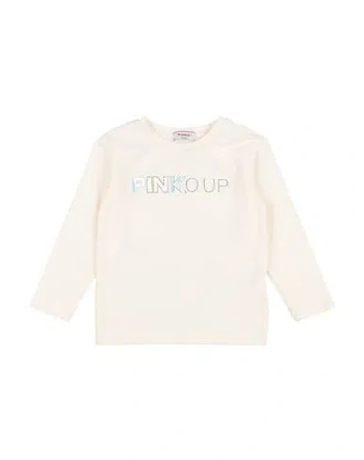 Pinko Up Babies'  Toddler Girl T-shirt Cream Size 5 Cotton, Lycra In White