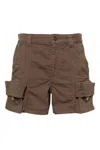 Pinko Utility-inspired Cargo Shorts With Functional Pockets And Fit In Brown