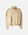 Pinko Cotton Blend Waterproof Jacket In Beige - Incenso