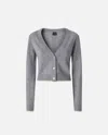 Pinko Cropped Cardigan In Gray