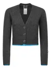 Pinko Chausie Wool Cashmere Cardigan In Grey
