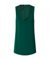 Pinko Mini Dress With Jewel Neck In Green