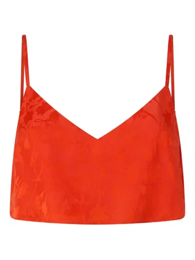 Pinko Blumenoberteil Mit V-ausschnitt In Red