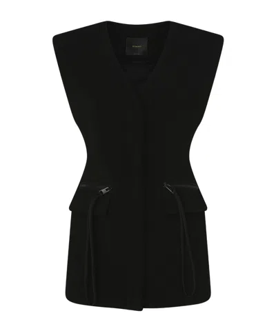 Pinko V-neck Vest In Black
