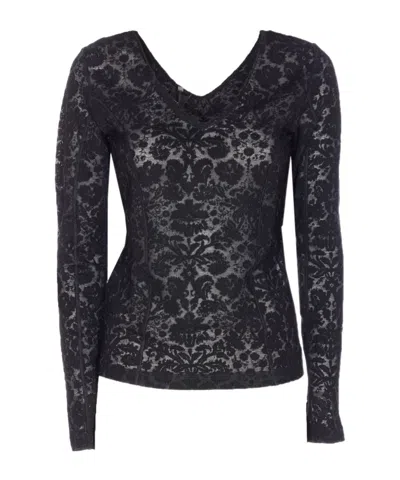 PINKO PINKO V-NECK LACE TOP