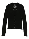 Pinko V-neck New Ticino Cardigan In Black