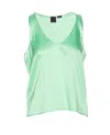 Pinko Sleeveless Satin Top Scoop Neck In Multi