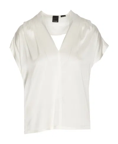 Pinko Breve V-neck Blouse In White