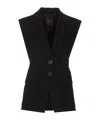 Pinko V-neck Sleeveless Gilet In Black