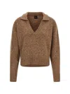 Pinko V-neck Sweater In Brown