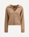 Pinko Nibani Polo Boucle Bottonato Full Stras In Brown