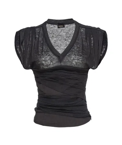 Pinko V-neck T-shirt In Black