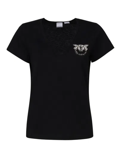 PINKO V-NECK T-SHIRT WITH LOGO