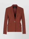 Pinko V-neck Tailored Jacket Flap Pockets In Brown