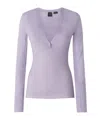 Pinko Lightweight Wool And Silk V-neck Sweater In Purple