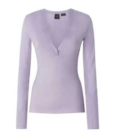 PINKO PINKO LIGHTWEIGHT V-NECK KNITTED TOP