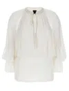 Pinko Layered Sheer Fabric Top With Tassel Detail