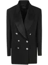 Pinko Vallini Double Layers Dyagonal Jacket In Black